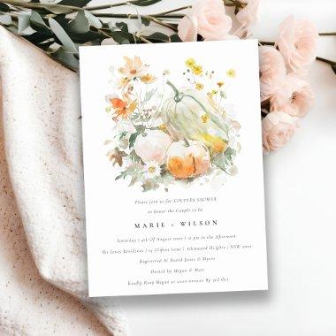 Wildflower Pumpkin Watercolor Couples Shower