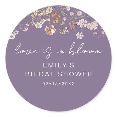 Wildflower Purple  Love is In Bloom Classic Round Sticker