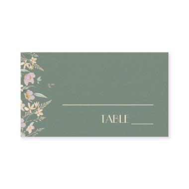 Wildflower Sage Deco Wedding Place Invitations