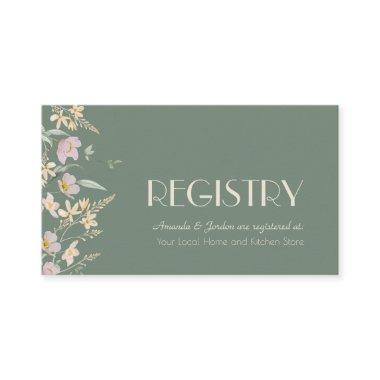 Wildflower Sage Deco Wedding Registry Enclosure