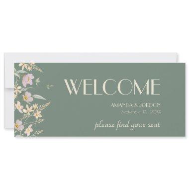 Wildflower Sage Deco Wedding Seating Chart Header