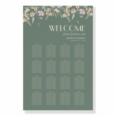 Wildflower Sage Deco Wedding Seating Chart Welcome Foam Board