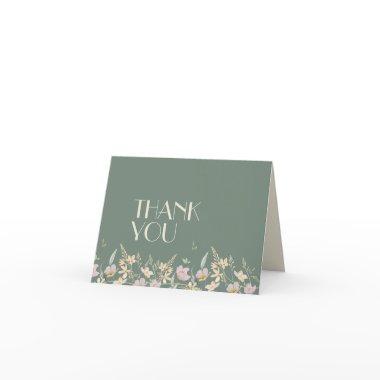 Wildflower Sage Deco Wedding Thank You