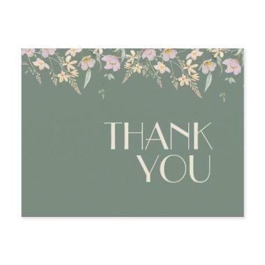 Wildflower Sage Deco Wedding Thank You Post