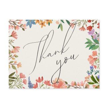 Wildflower Script Wedding Thank You Post