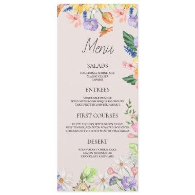 Wildflower Spring Baby shower Menu