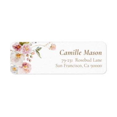 Wildflower Spring Envelope Return Address Label