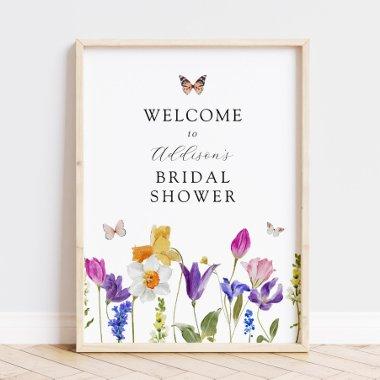 Wildflower Spring Time Bridal Shower Welcome Sign