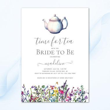 Wildflower Tea Bridal Shower Invitations