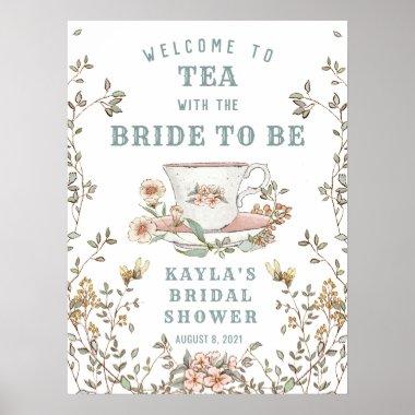 Wildflower Tea Party Shower Welcome Poster