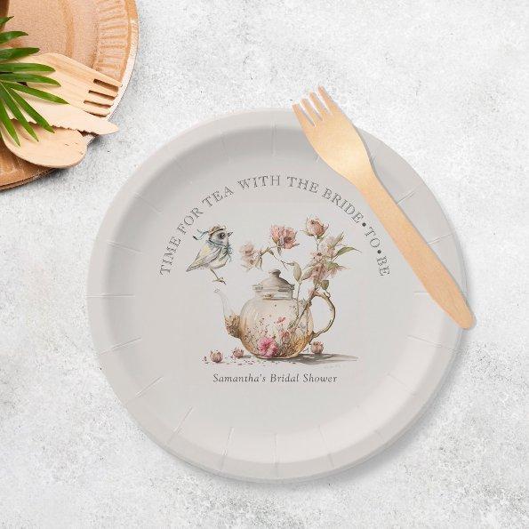 Wildflower Tea Party Watercolor Tea  Paper Plates