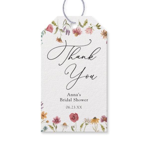 Wildflower Thank You Bridal Shower Gift Tags