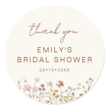 Wildflower Thank You  In Bloom Classic Round Sticker