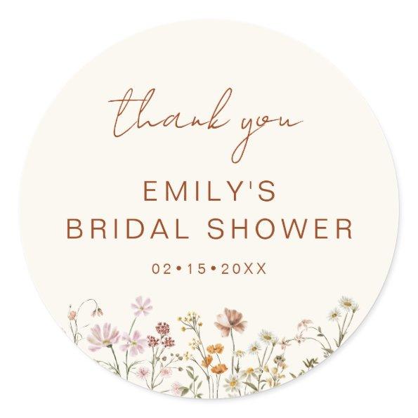 Wildflower Thank You  In Bloom Classic Round Sticker