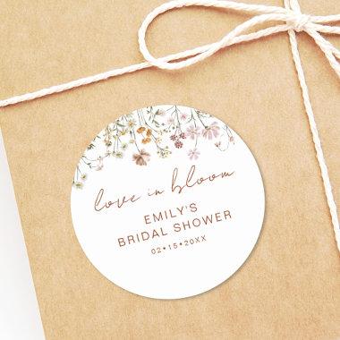Wildflower Thank You Bridal Shower Love In Bloom Classic Round Sticker