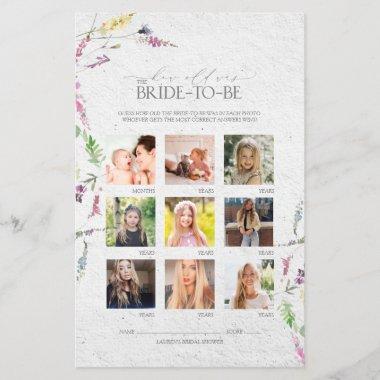 Wildflower Watercolor Floral Bridal Shower Game