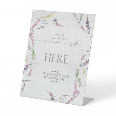 Wildflower Watercolor Floral Recipe Invitations Here Pedestal Sign