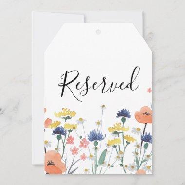 Wildflower watercolor floral Reserved Sign Invitations