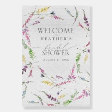Wildflower Watercolor Floral Shower Welcome Foam Board