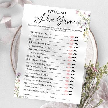 Wildflower Wedding Shoe Bridal Shower Game Invitations