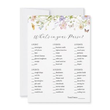 Wildflower What's in Your Purse Bridal Game