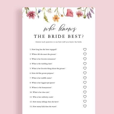 Wildflower Who Knows The Bride Best Bridal Game
