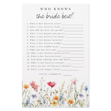Wildflower Who Knows the Bride Best Shower Game