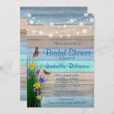 Wildflower Wood Bridal Shower Design Invitations