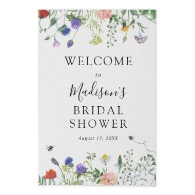 Wildflowers and Bee Bridal Shower Welcome Canvas