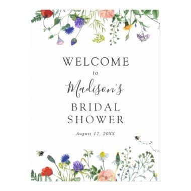 Wildflowers and Bee  Welcome Sign