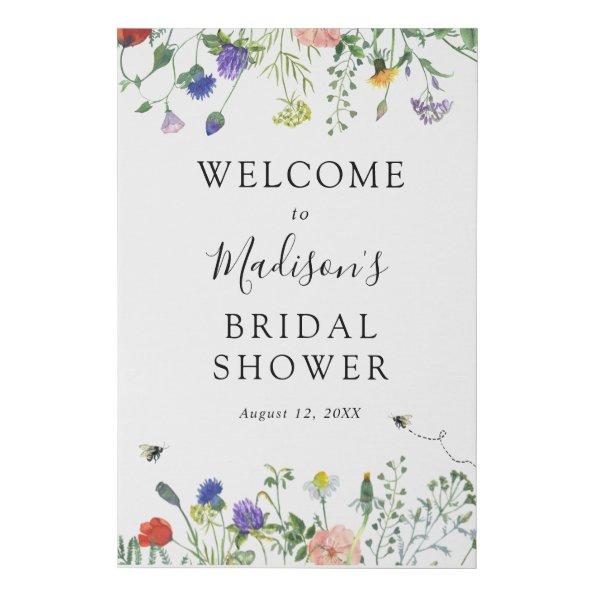 Wildflowers and Bee  Welcome Sign