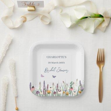 Wildflowers and Butterflies Bridal Shower Party  Paper Plates