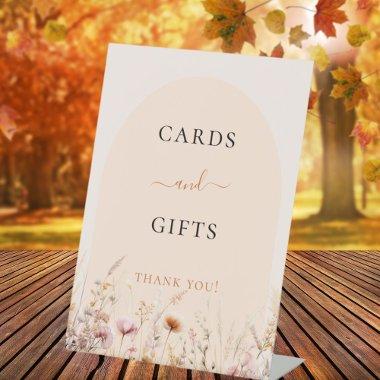 Wildflowers arch peach  gifts sign