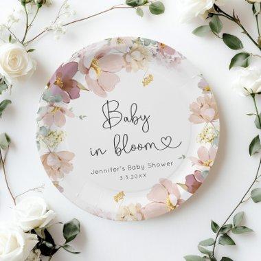 Wildflowers baby in bloom baby shower paper plates