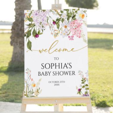 Wildflowers Baby Shower Welcome Sign