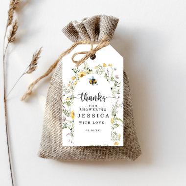 Wildflowers Bee Rustic Bridal Shower Favor Gift Tags