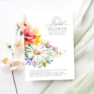 Wildflowers Boho Bridal Shower Invitations