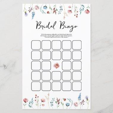 Wildflowers bridal shower bingo game