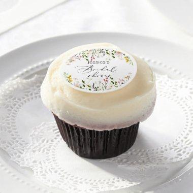 Wildflowers bridal shower edible frosting rounds