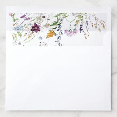 Wildflowers Bridal Shower Elegant Envelope Liners