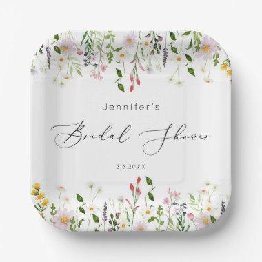 Wildflowers bridal shower paper plates
