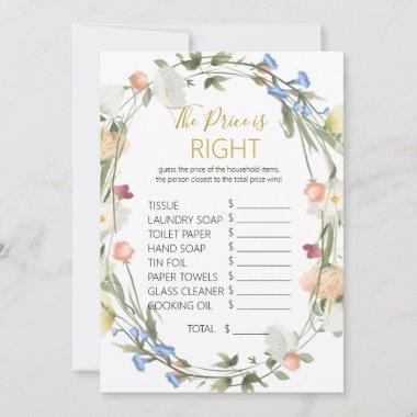 Wildflowers Bridal Shower The Price is Right Game Invitations