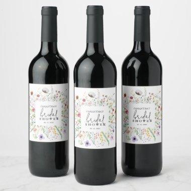 Wildflowers Bridal Shower Wine Label