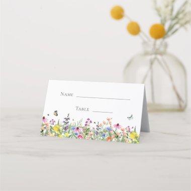 Wildflowers & Butterflies Bridal Shower Place Invitations