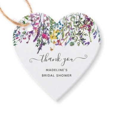 Wildflowers Floral Bridal Shower Heart Gift Tags