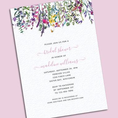 Wildflowers Floral Bridal Shower Invitations
