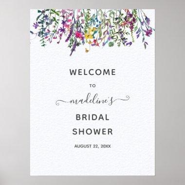 Wildflowers Floral Bridal Shower Welcome Poster