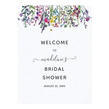 Wildflowers Floral Bridal Shower Welcome Poster