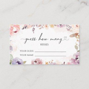 Wildflowers guess how many kisses bridal game enclosure Invitations