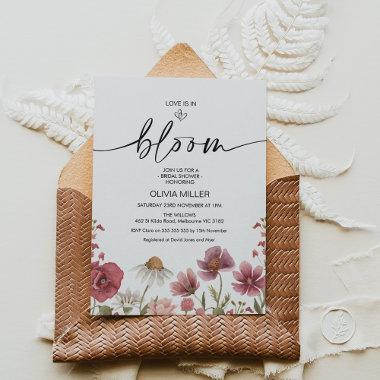 Wildflowers Love is in Bloom Bridal Shower Invitations